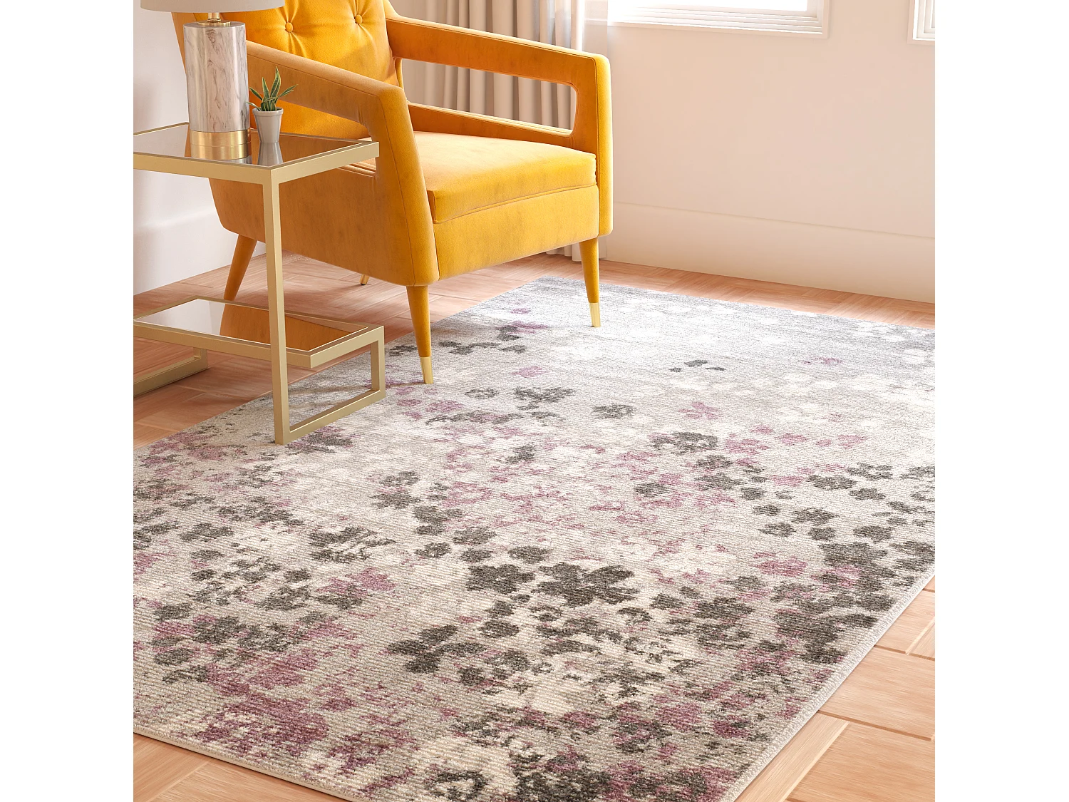 Tapis Gris/Violet 122 X 183 cm - Alyssa