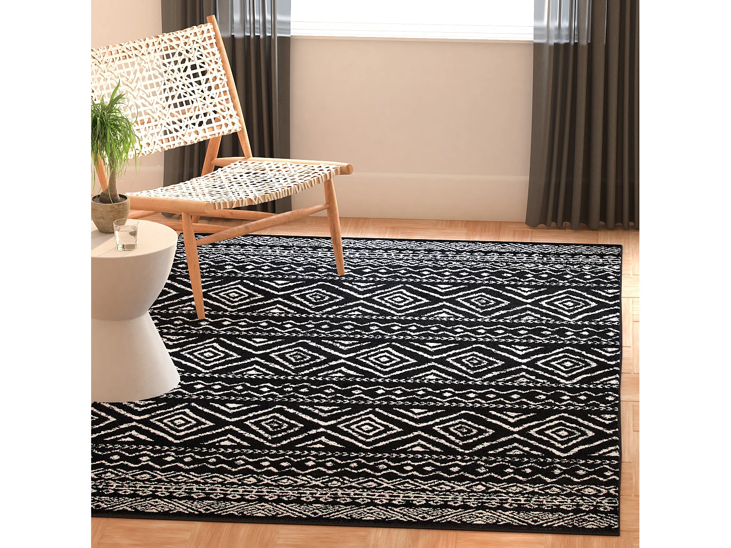 Tapis Noir/Neutre 160 X 229 cm - Makayla