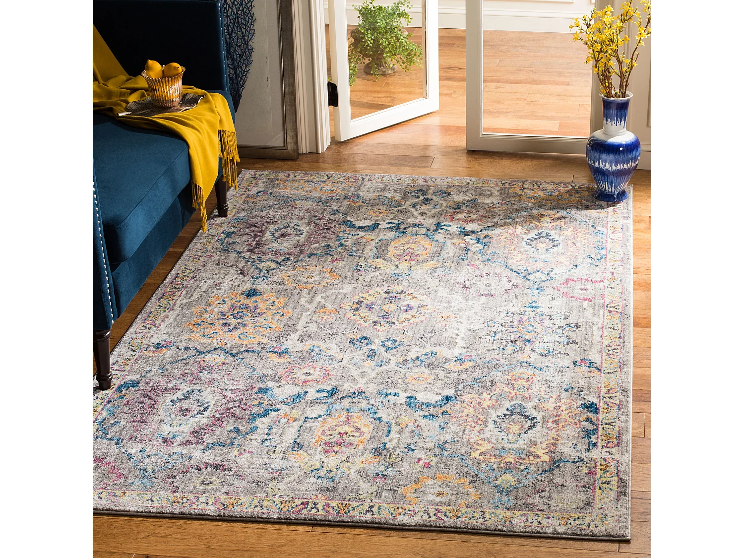 Tapis Gris/Bleu 155 X 229 cm - Sienna