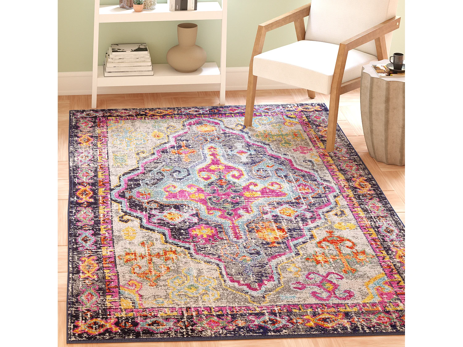 Tapis Gris/Rose 122 X 170 cm - Sonia