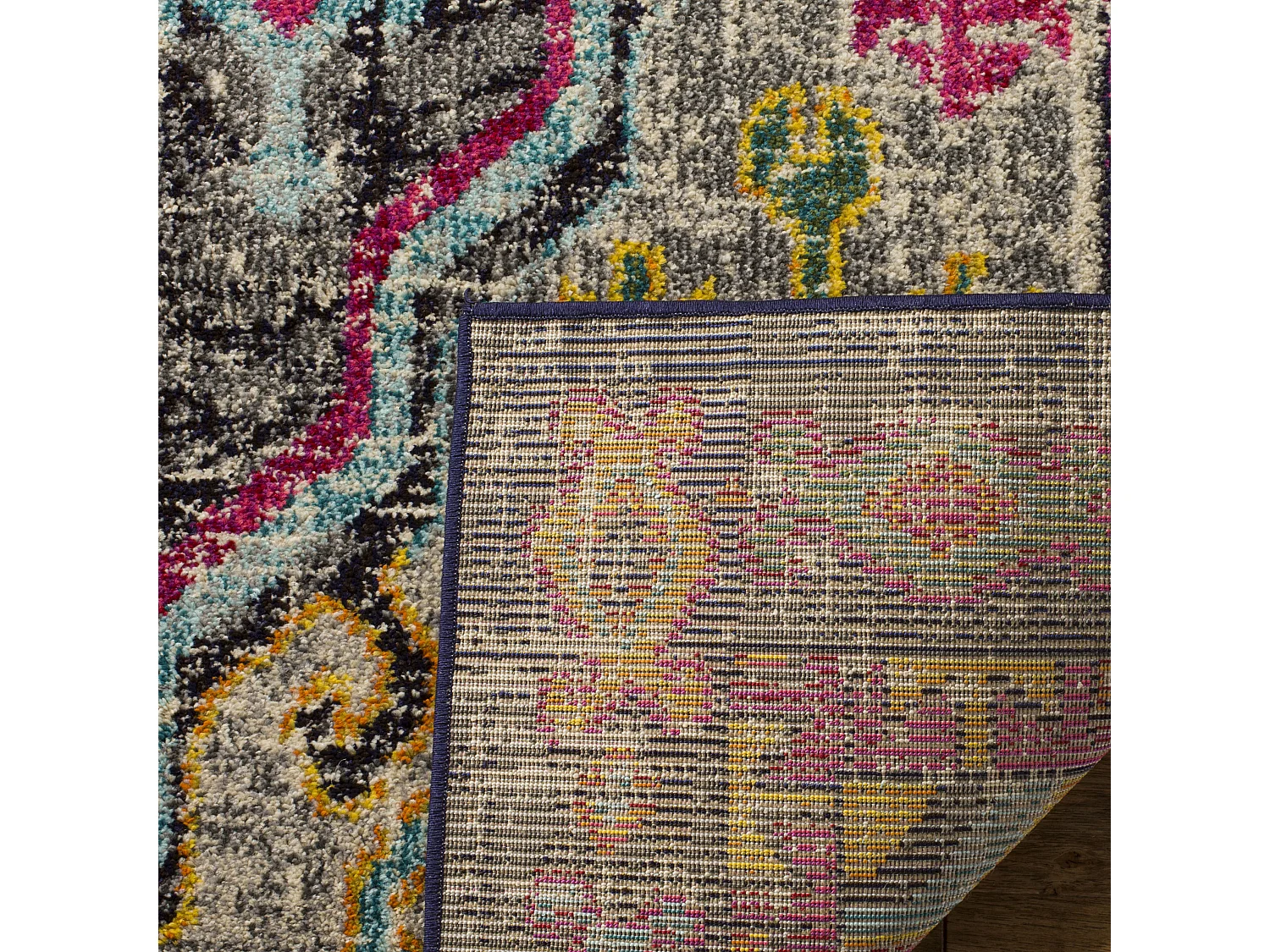 Tapis Gris/Rose 122 X 170 cm - Sonia