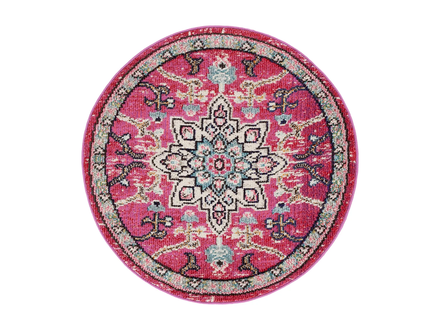 Tapis Fuchsia/Bleu 122 X 122 cm - Malaya