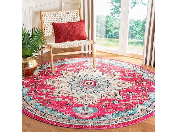Tapis Fuchsia/Bleu 122 X 122 cm - Malaya