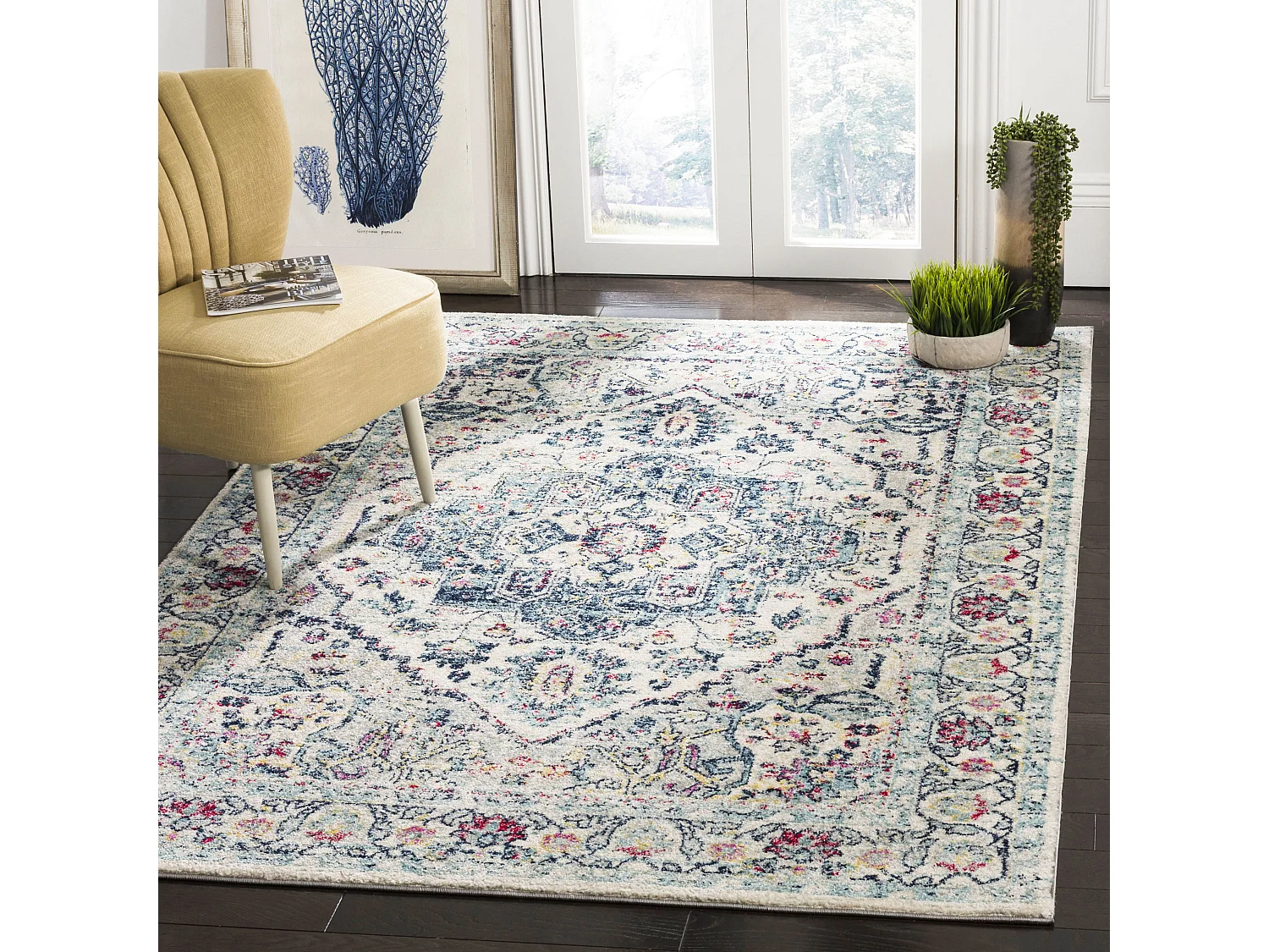 Tapis Bleu/Rose 122 X 183 cm - Margaret