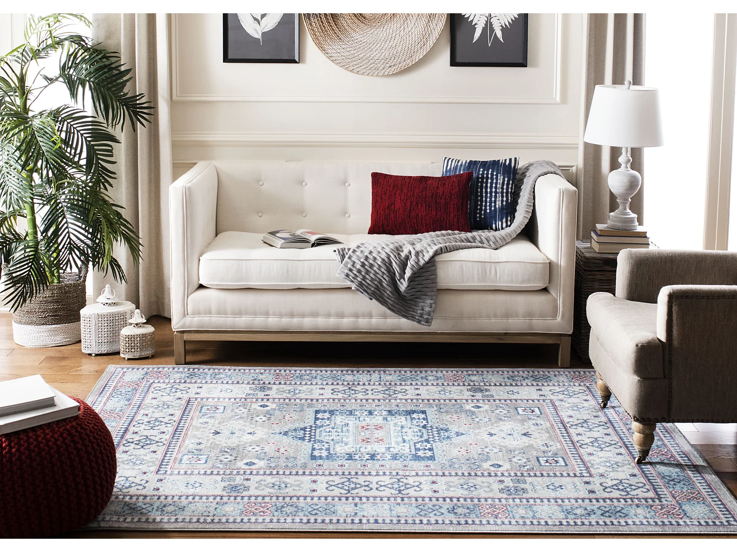 Tapis Gris/Bleu 122 X 183 cm - Kathryn