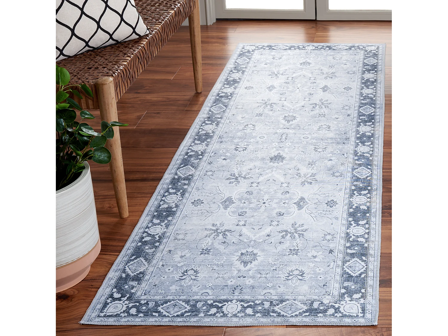 Tapis Gris clair/Gris vert 76 X 244 cm - Cadence