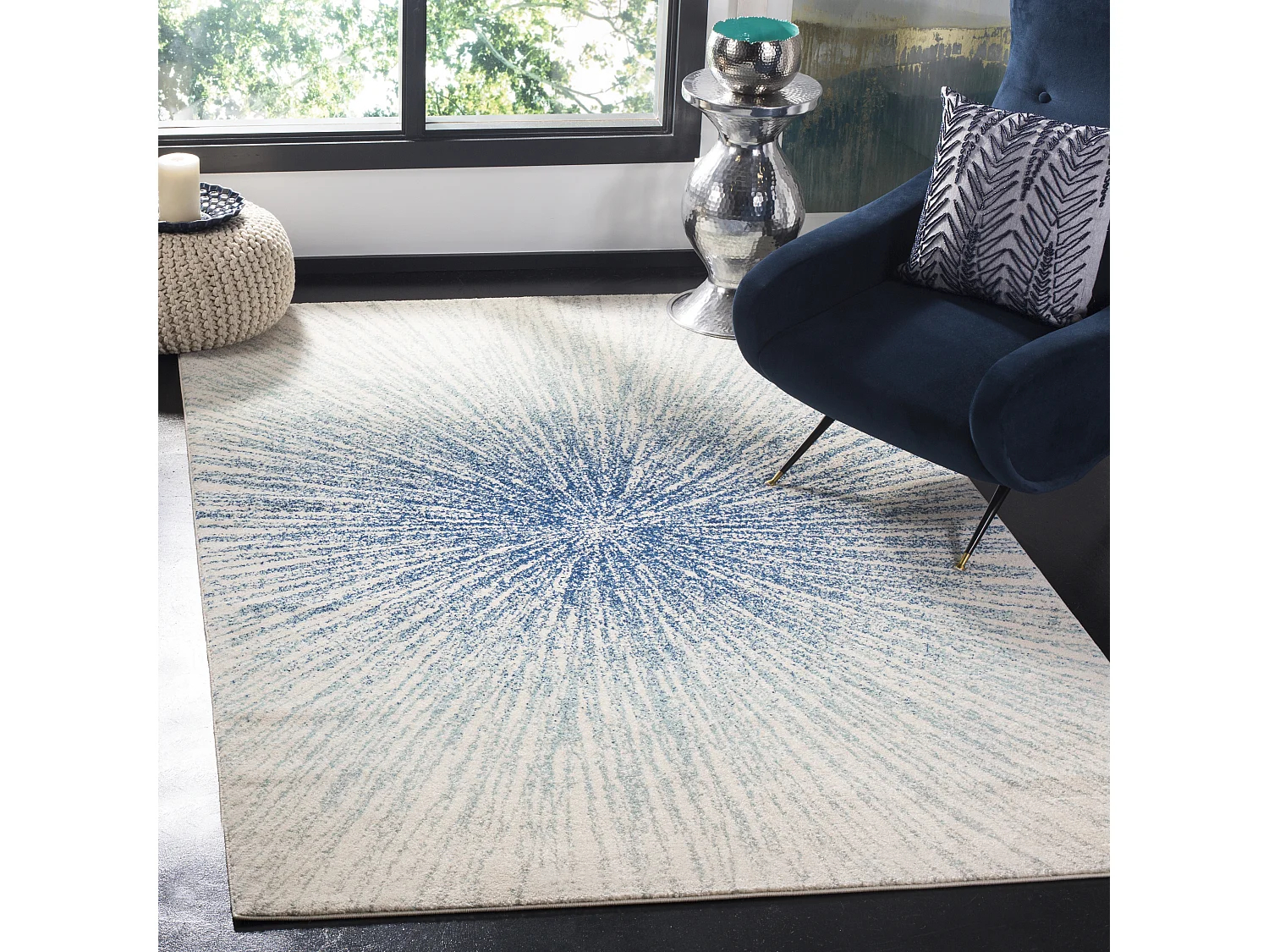 Tapis Bleu/Neutre 160 X 229 cm - Fiorella