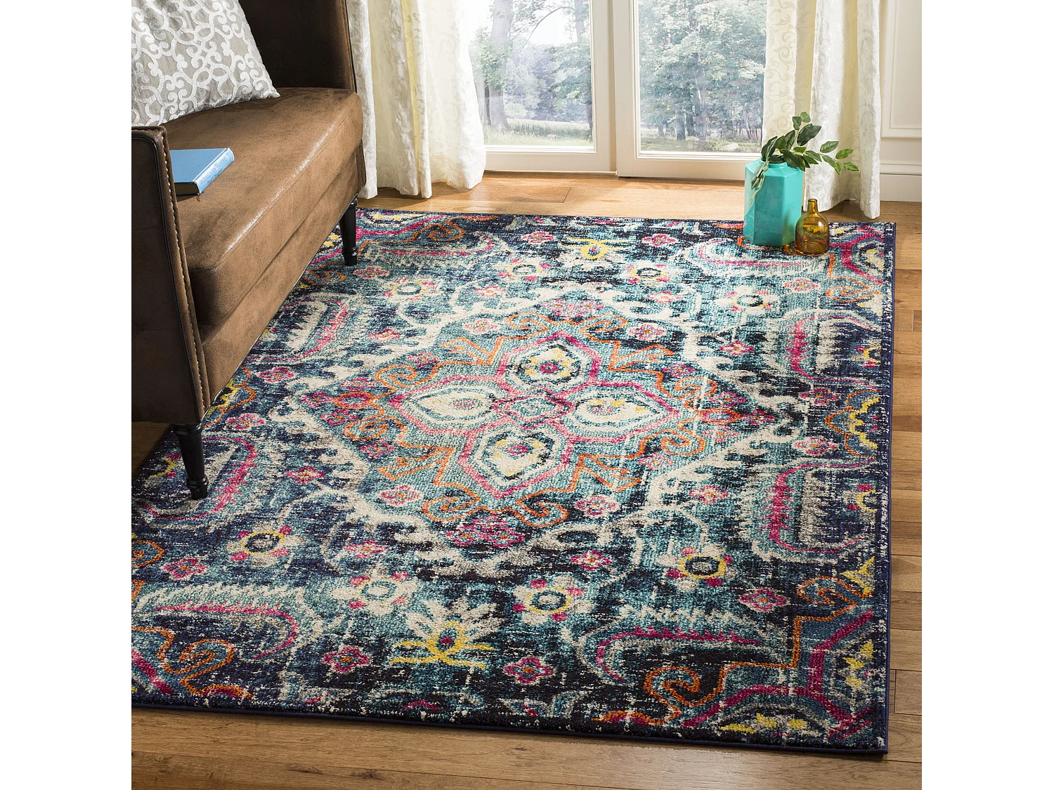 Tapis Bleu/Rose 122 X 170 cm - Negin Area