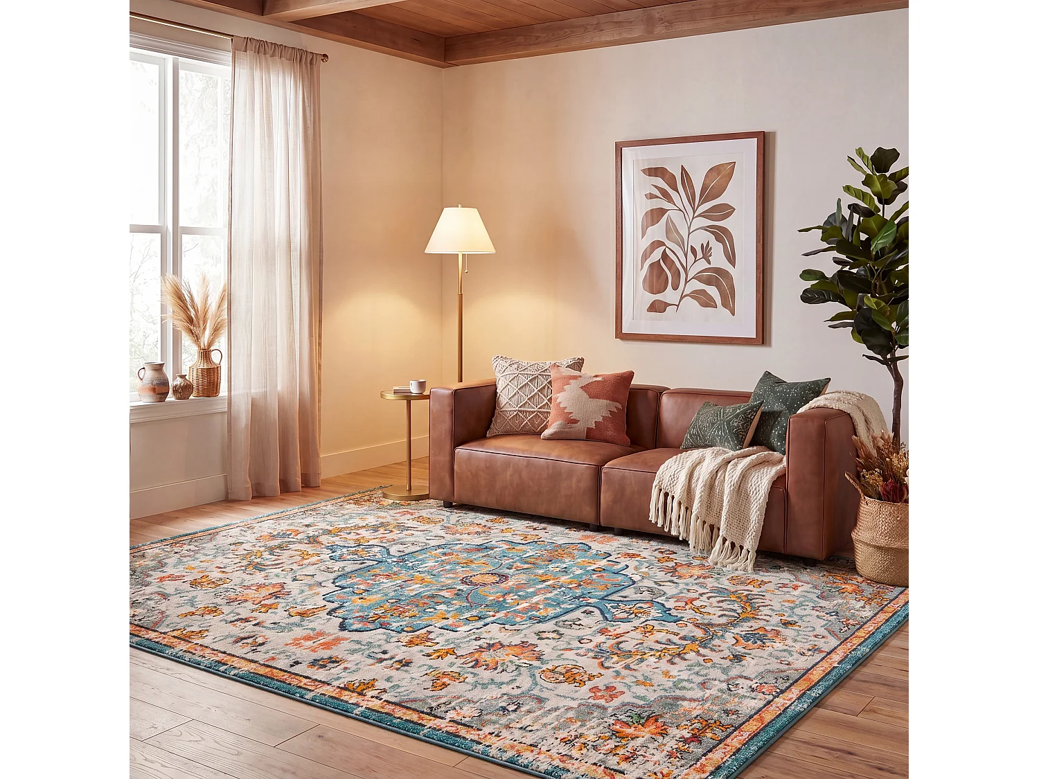 Tapis Gris/Bleu 160 X 229 cm - Maia