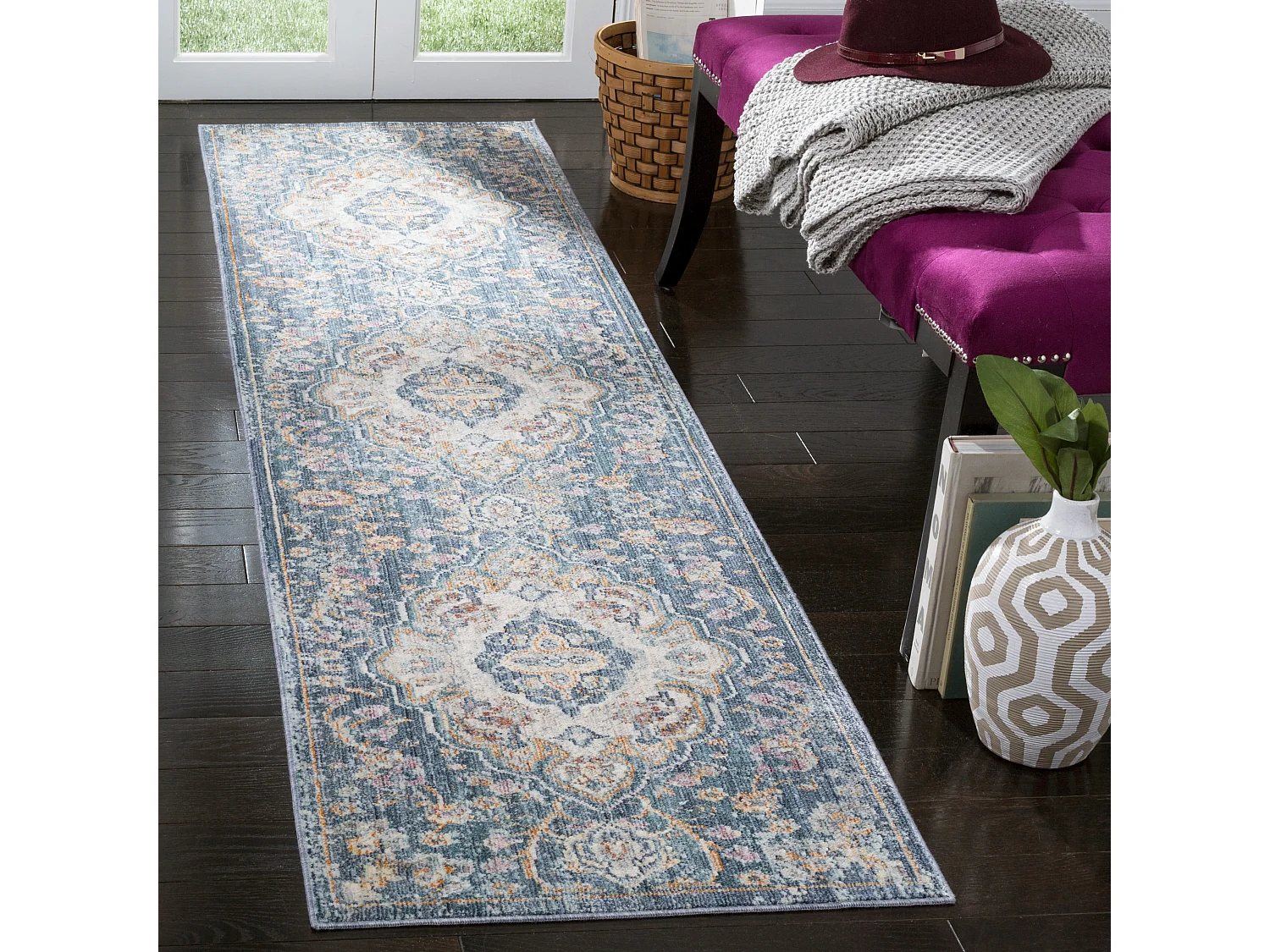 Tapis Neutre/Bleu 69 X 244 cm - Headley