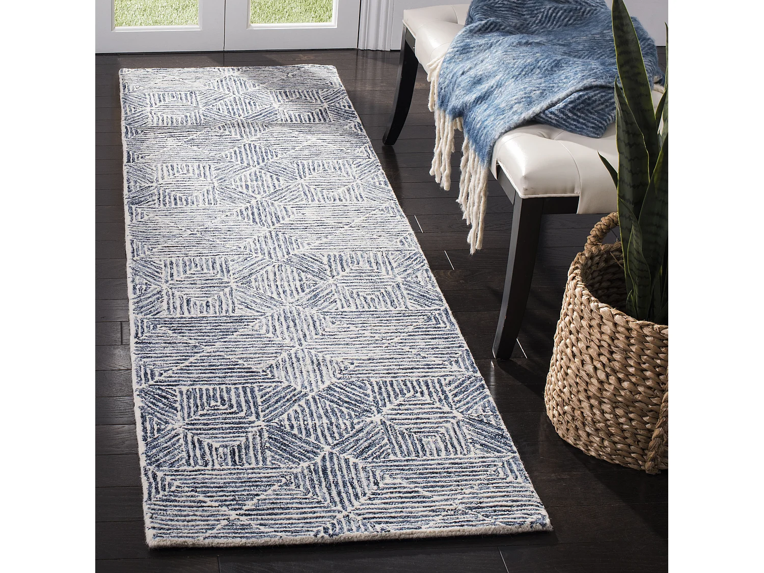 Tapis Bleu/Ivoire 69 X 183 cm - Azure
