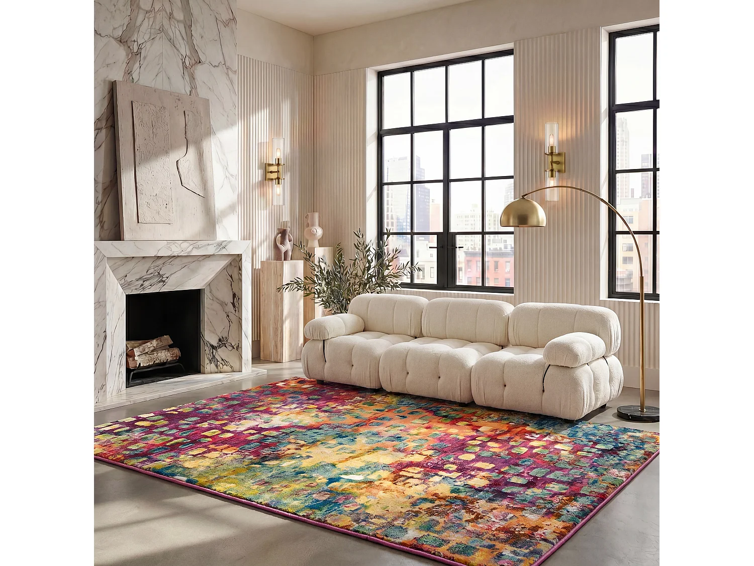 Tapis Fuchsia/Or 244 X 305 cm - Paisley