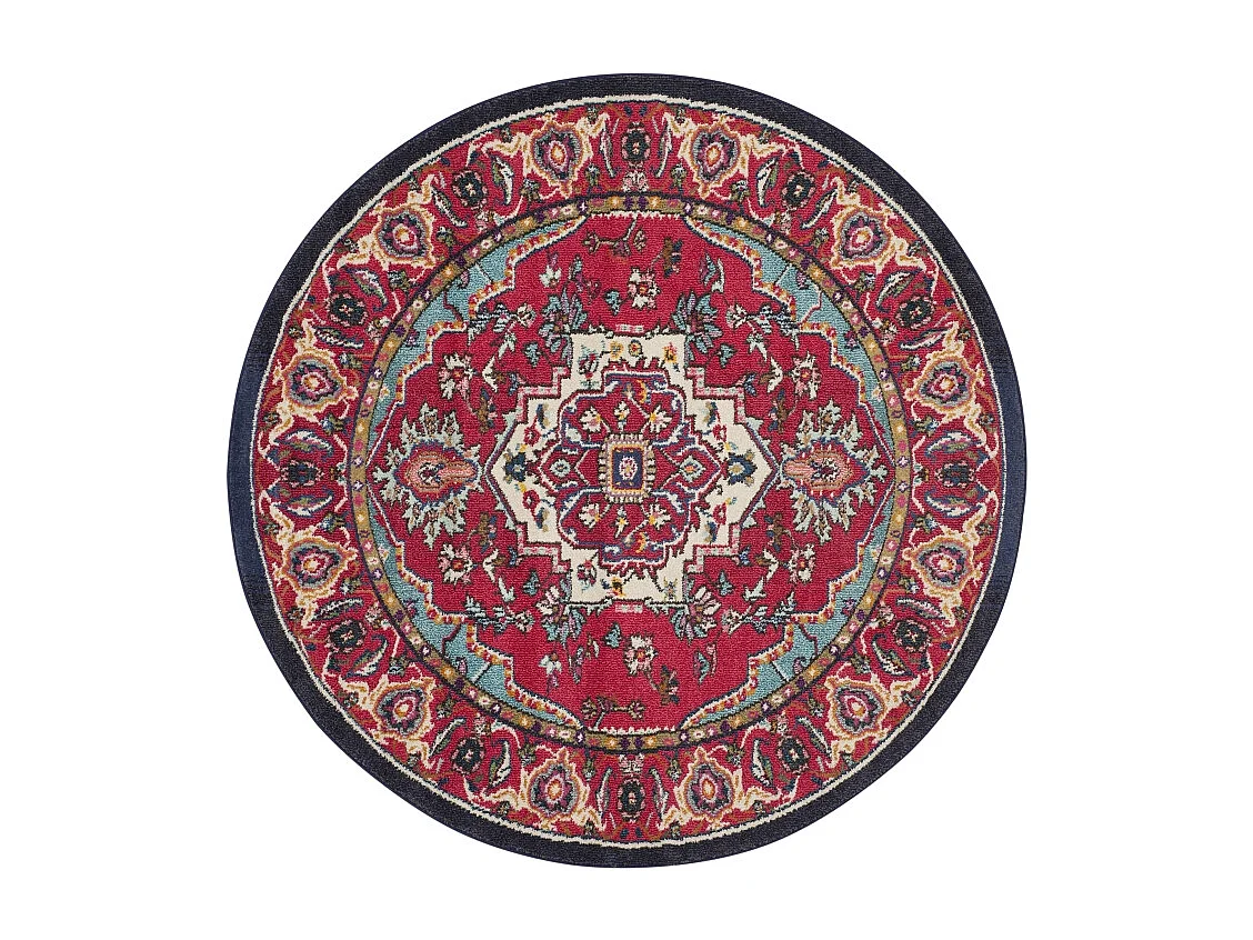 Tapis Rouge/Turquoise 122 X 122 cm - Valentina