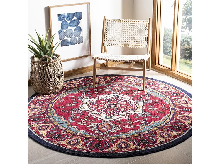 Tapis Rouge/Turquoise 122 X 122 cm - Valentina