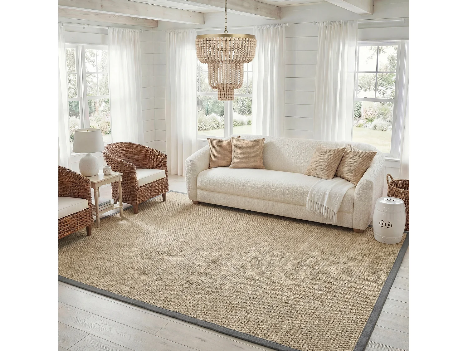 Tapis Naturel/Gris foncé 244 X 305 cm - Roselyn