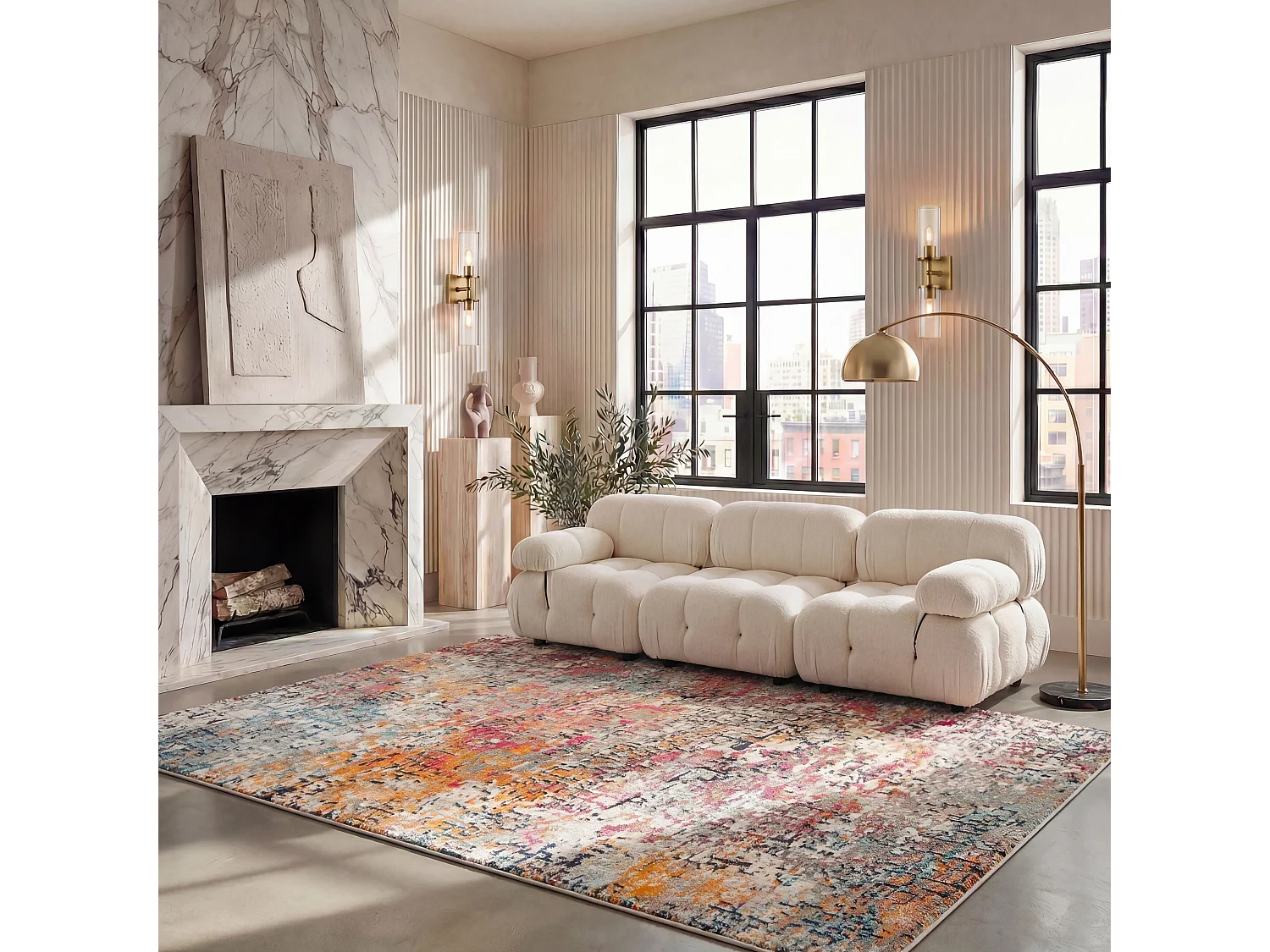 Tapis Gris/Rose 183 X 274 cm - Manjor
