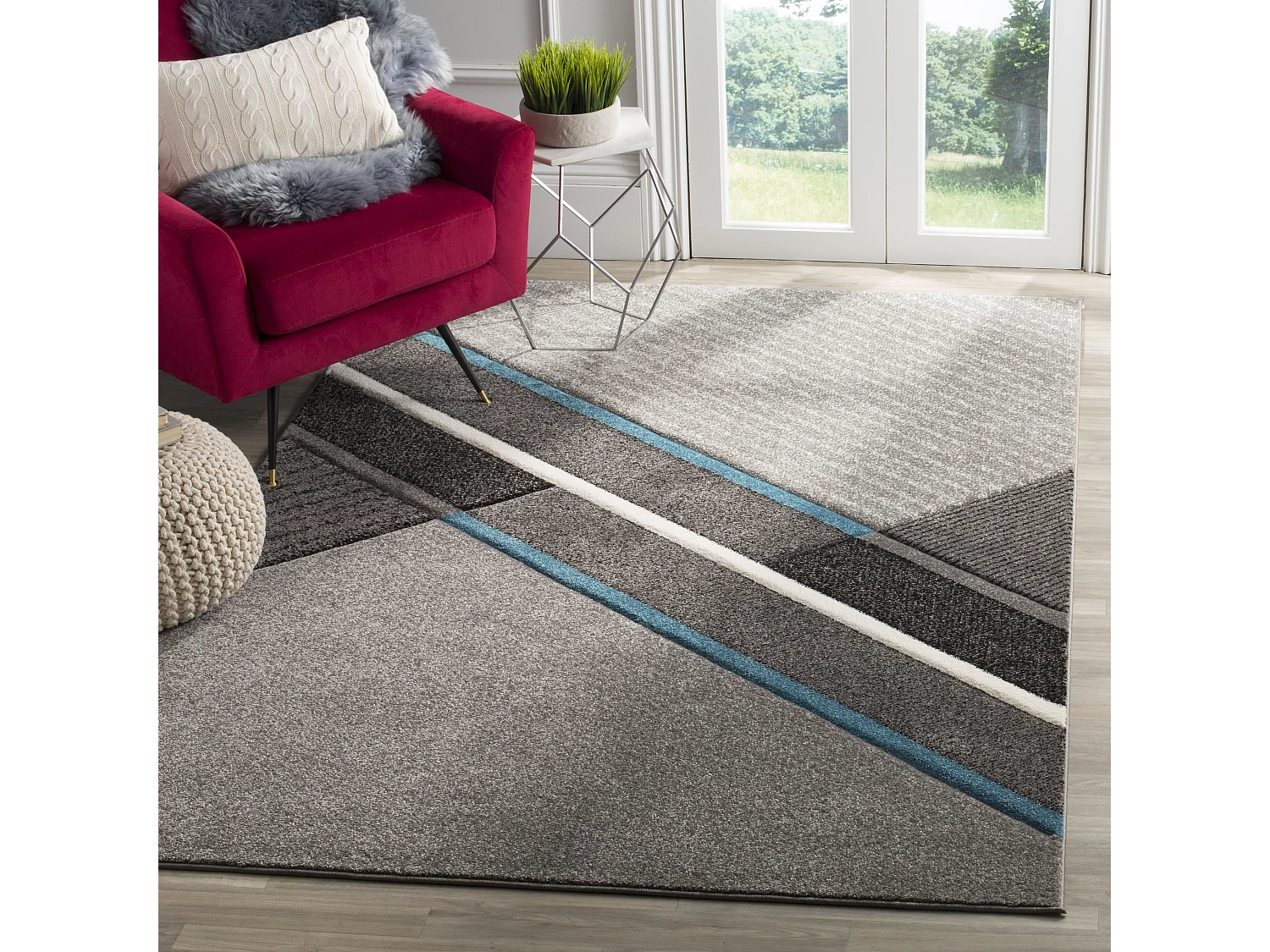 Tapis Gris/Bleu 160 X 229 cm - Chicago