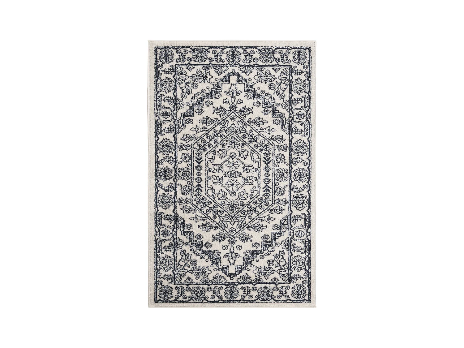 Tapis Neutre/Bleu Marine 91 X 152 cm - Arianwen