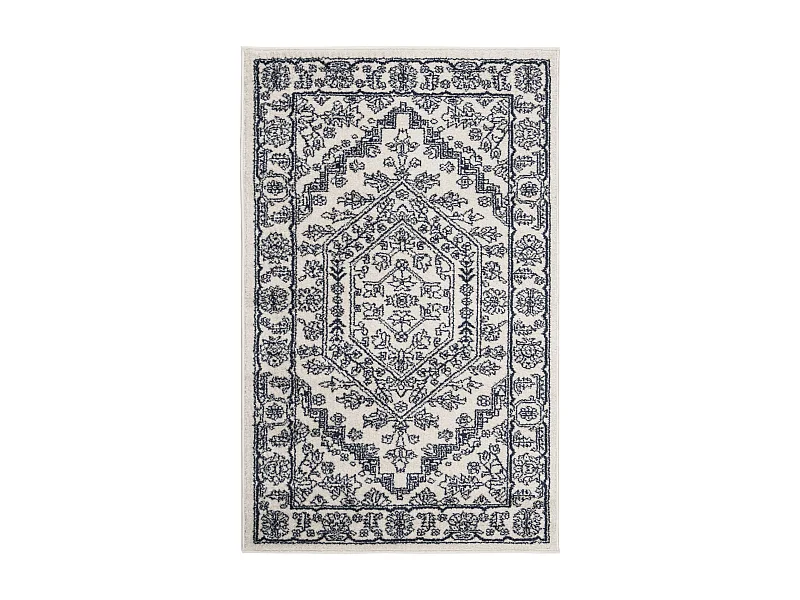 Tapis Neutre/Bleu Marine 91 X 152 cm - Arianwen