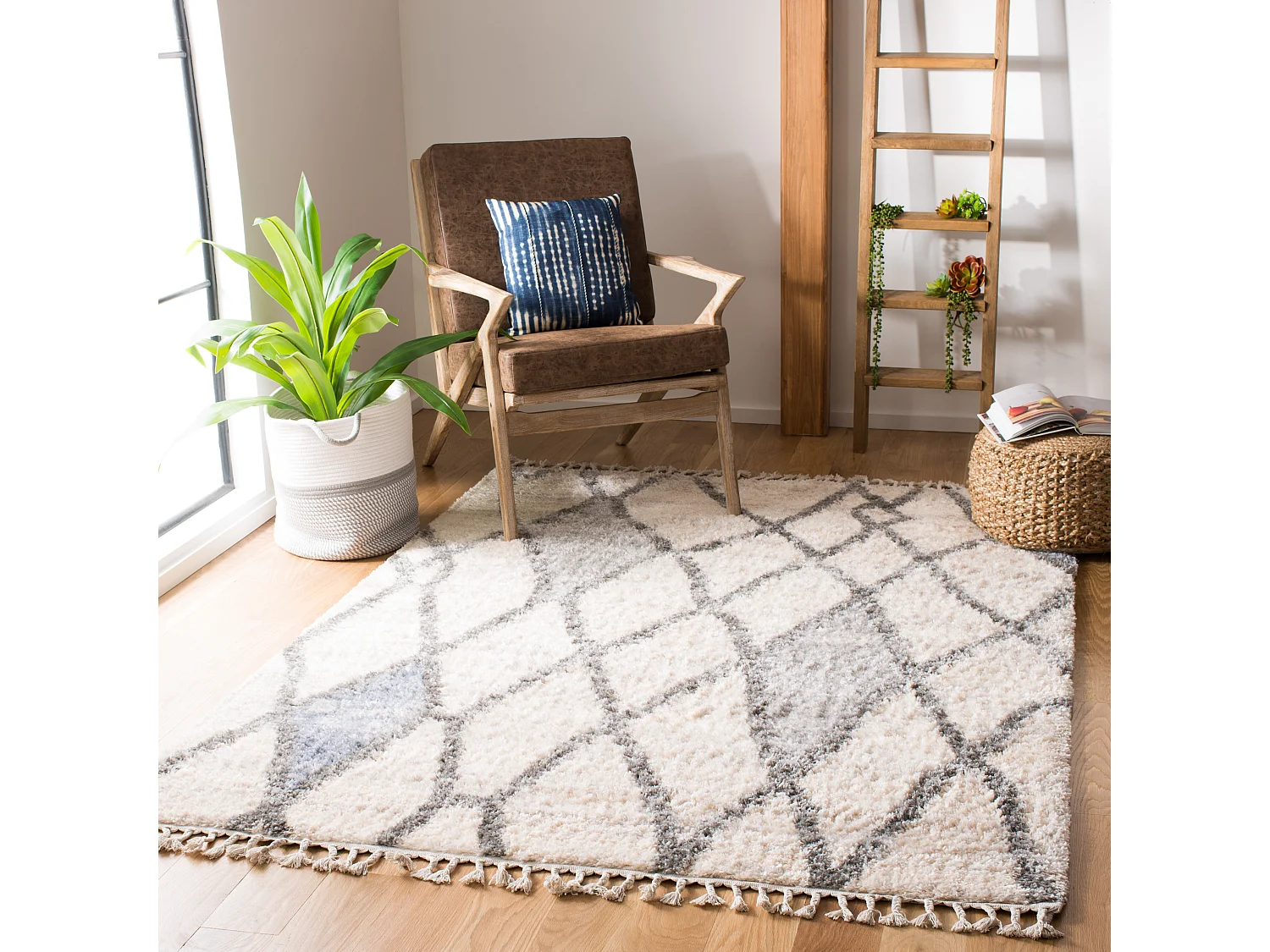 Tapis Neutre/Bleu 122 X 183 cm - Niamh