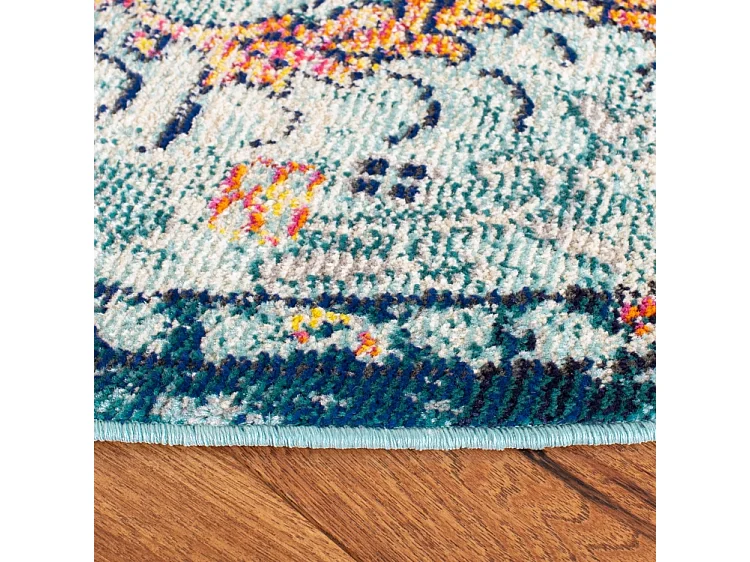 Tapis Bleu marine/Bleu clair 122 X 122 cm - Maia