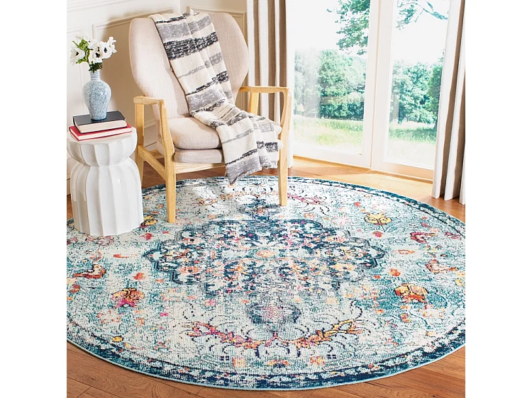 Tapis Bleu marine/Bleu clair 122 X 122 cm - Maia