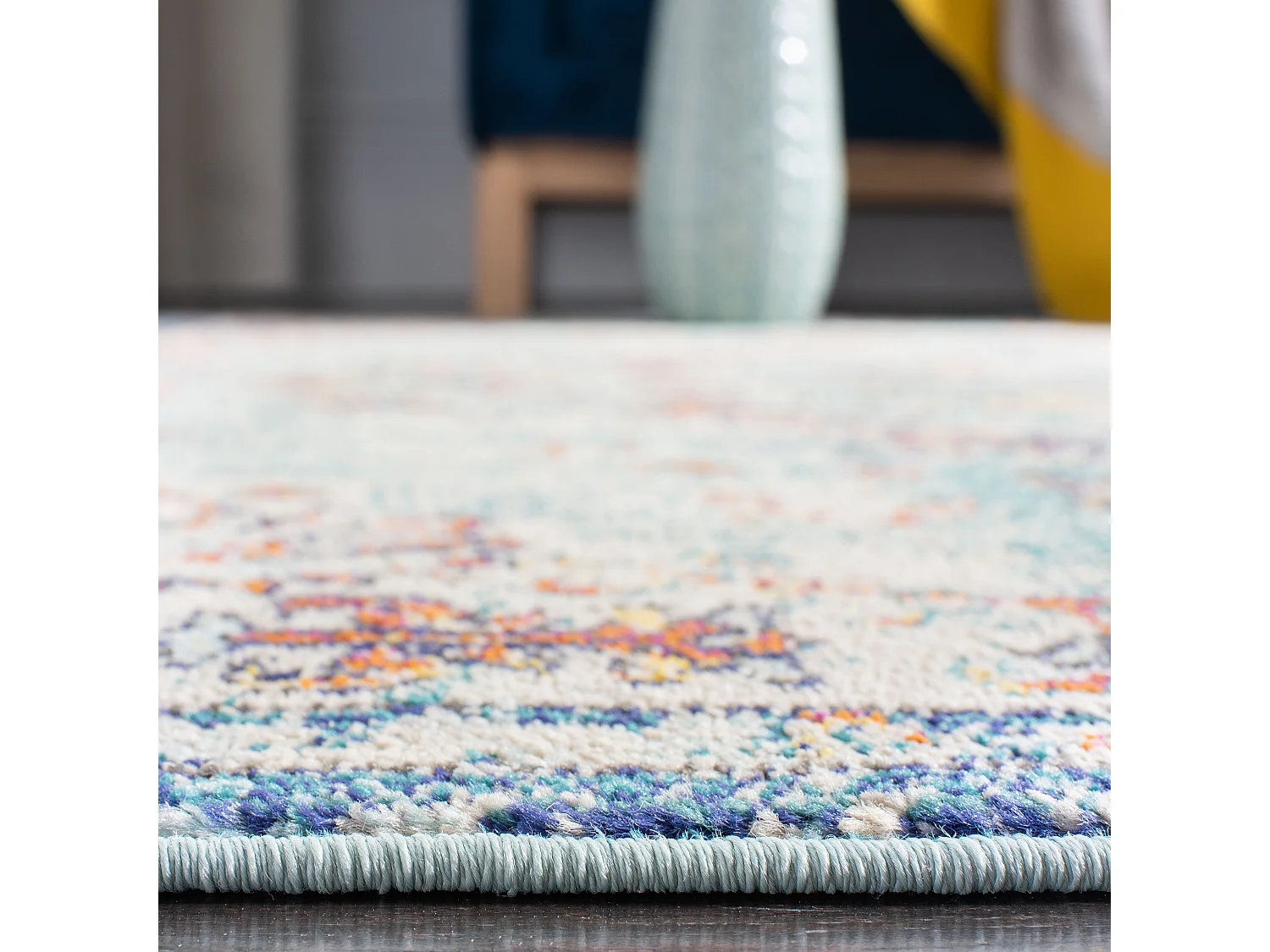 Tapis Bleu marine/Bleu clair 122 X 122 cm - Maia