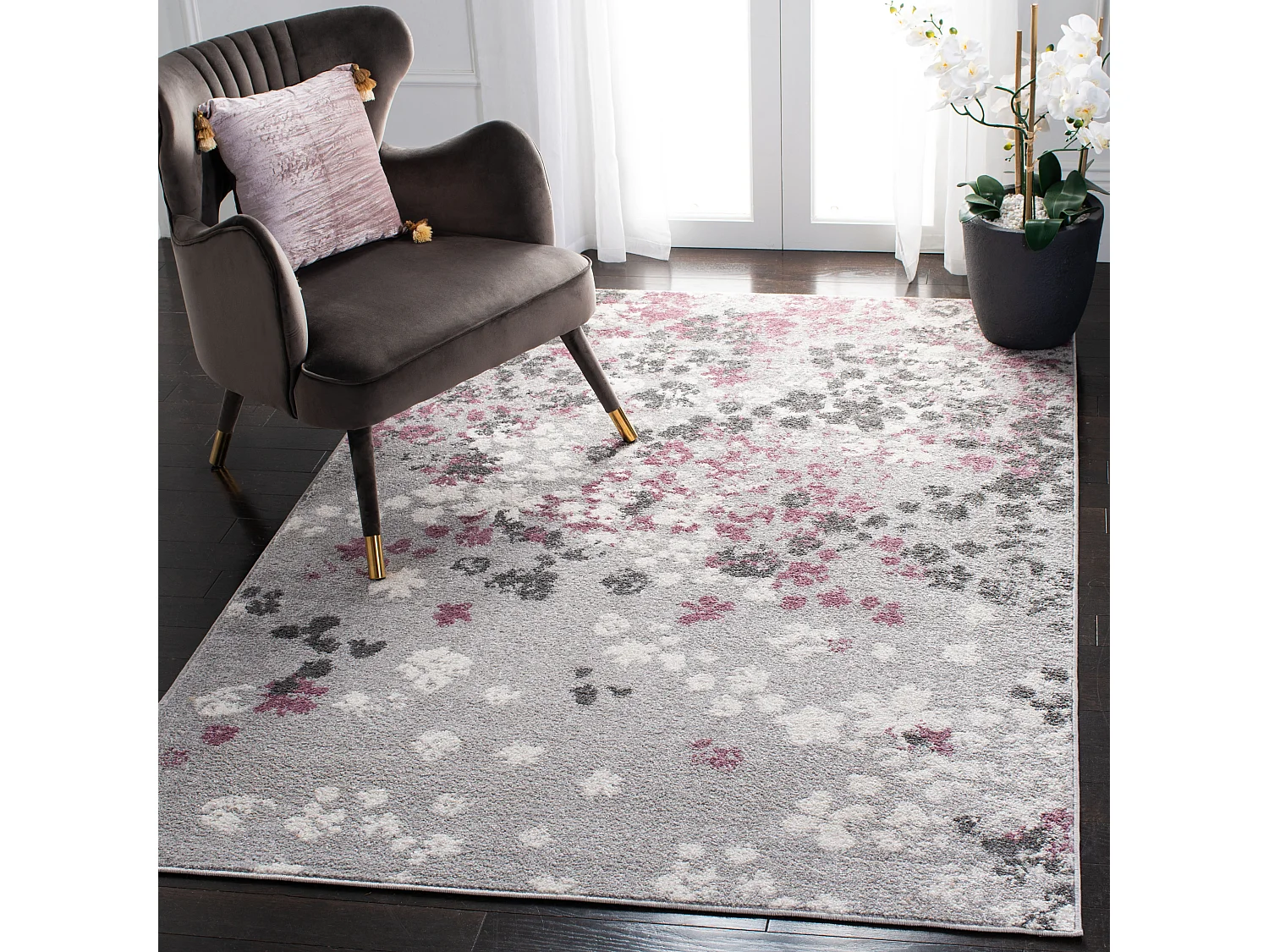 Tapis Gris/Violet 155 X 229 cm - Alyssa