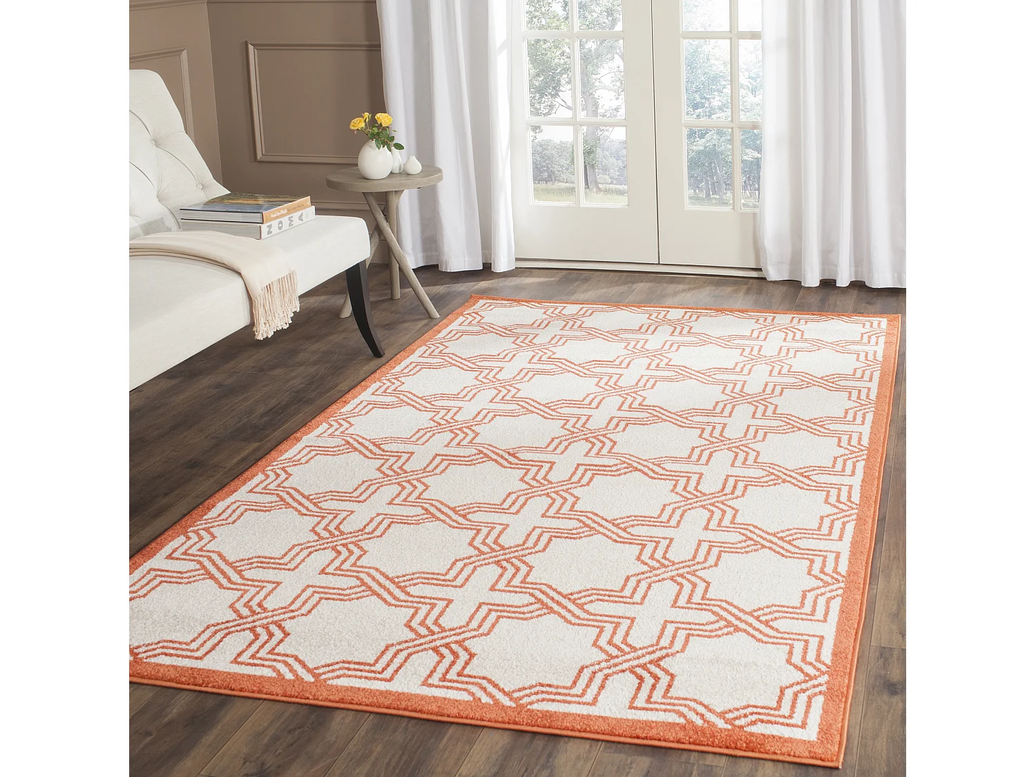 Tapis Neutre/Orange 122 X 183 cm - Casey