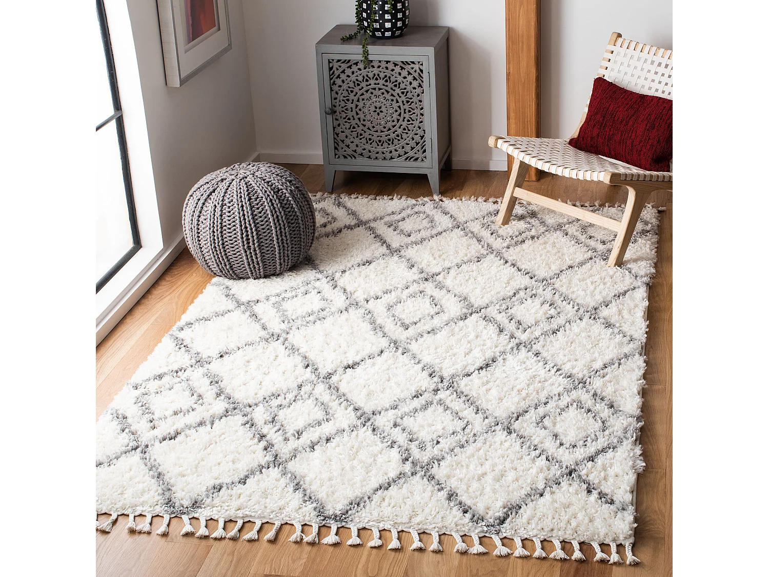 Tapis Neutre/Gris 122 X 183 cm - Angela