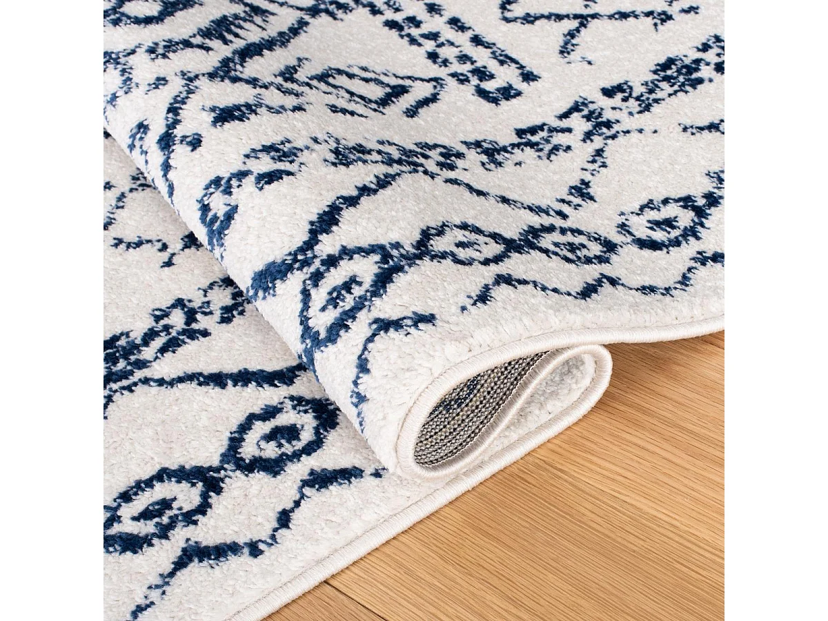 Tapis Neutre/Bleu Marine 91 X 152 cm - Jennifer