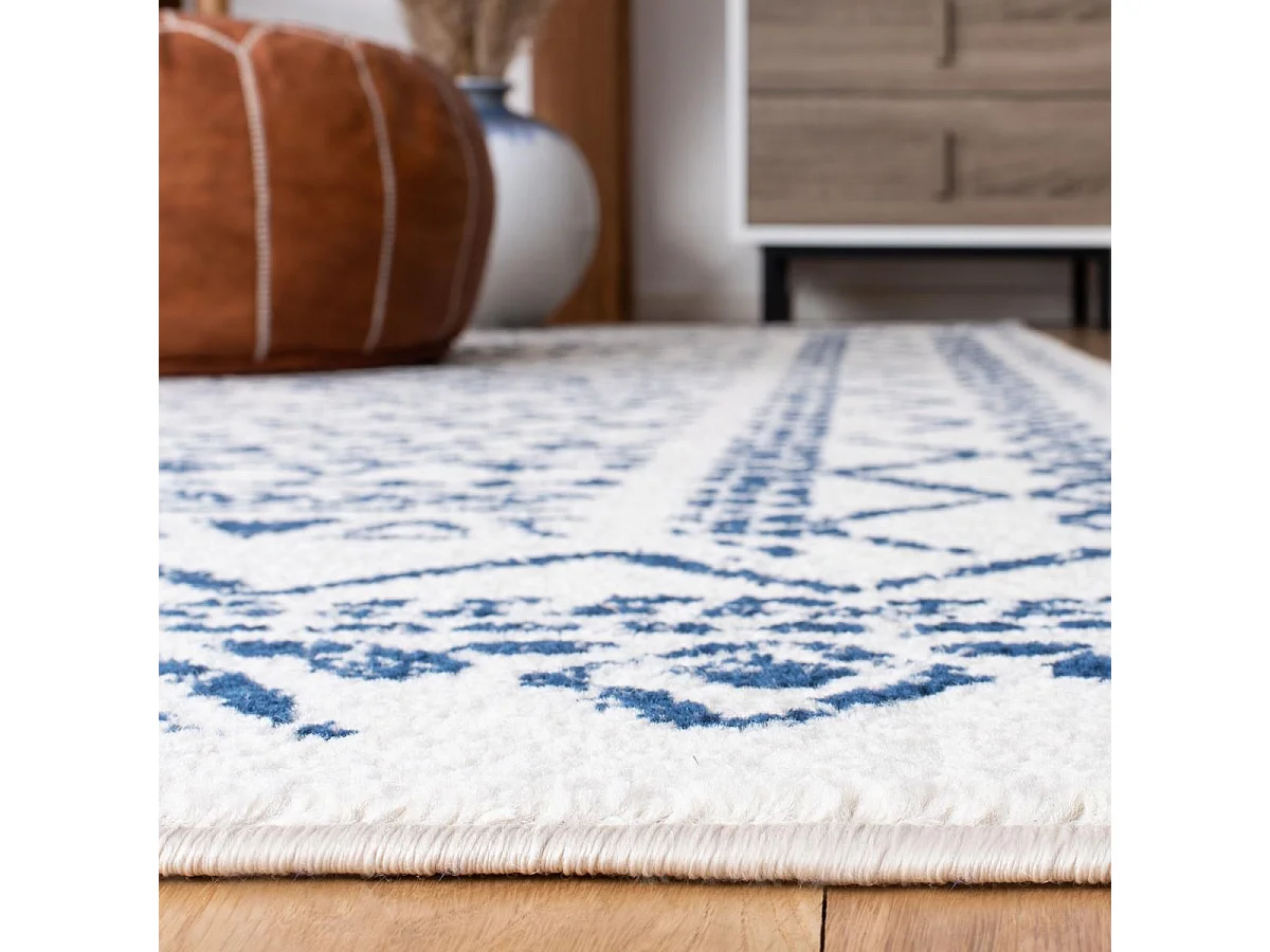 Tapis Neutre/Bleu Marine 91 X 152 cm - Jennifer