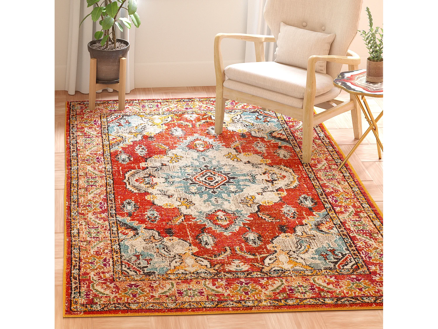 Tapis Orange/Bleu 122 X 170 cm - Milà