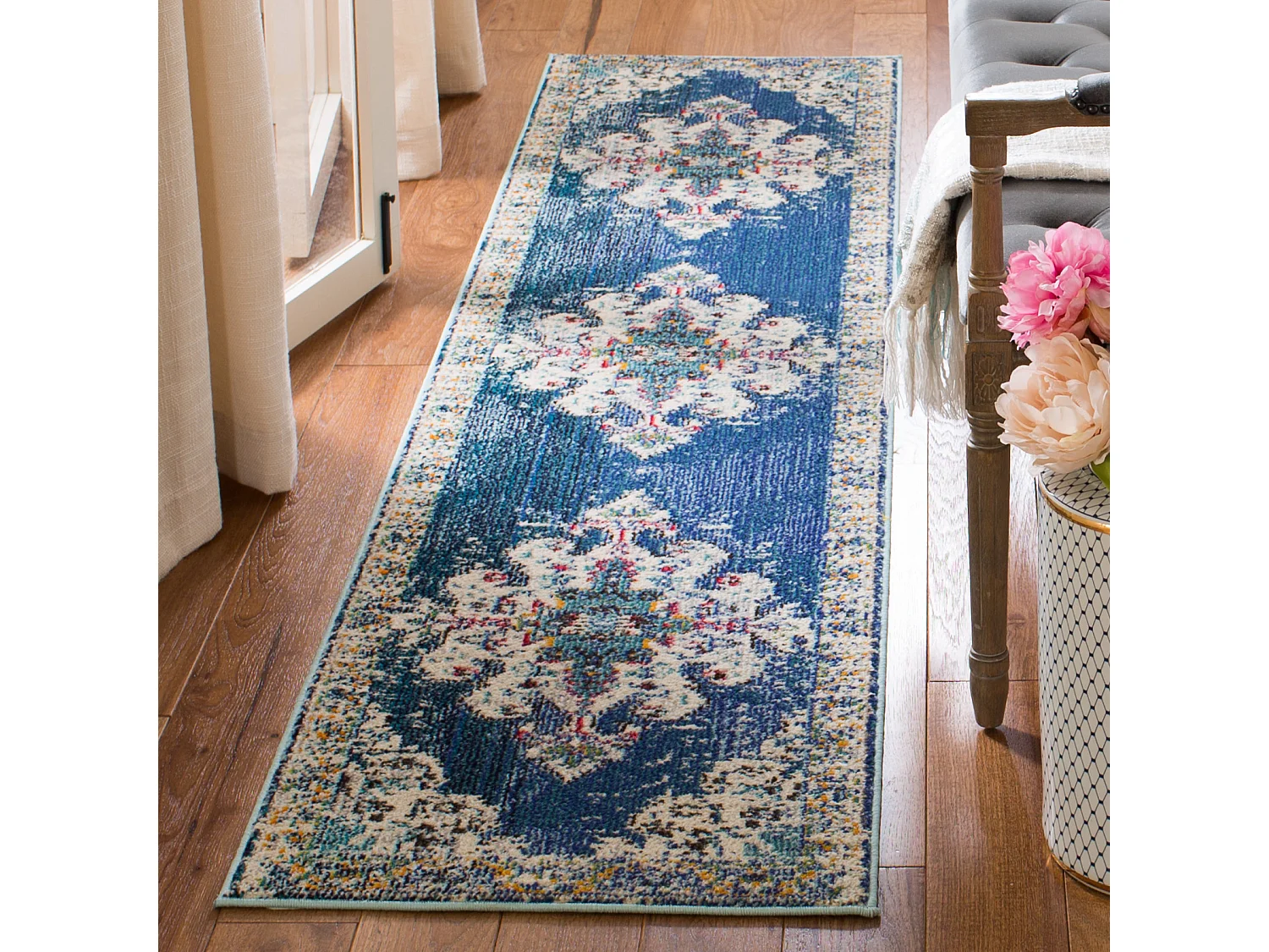Tapis Bleu Marine/Gris 61 X 244 cm - Vespera