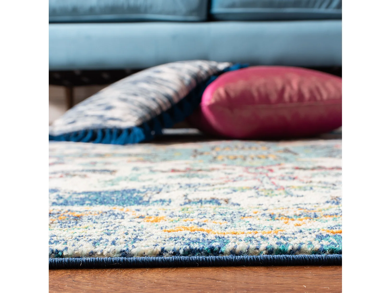 Tapis Bleu Marine/Gris 61 X 244 cm - Vespera