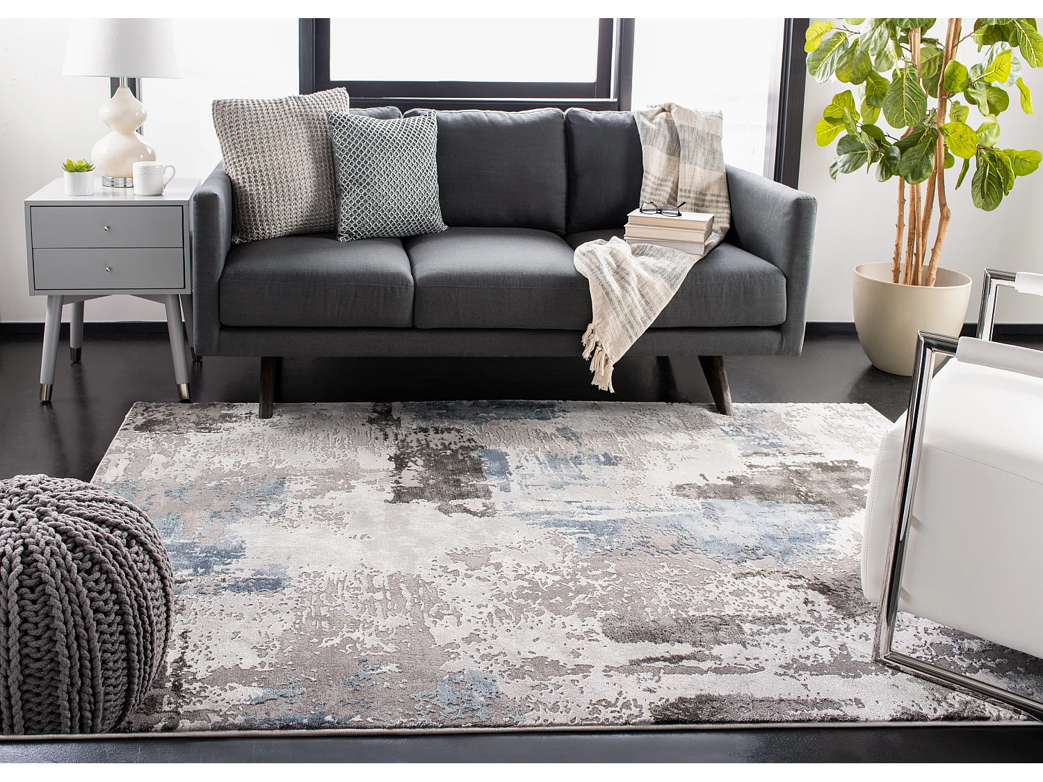 Tapis Gris 122 X 183 cm - Ermina