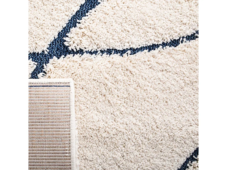 Tapis Crème/Bleu 122 X 122 cm - Naples