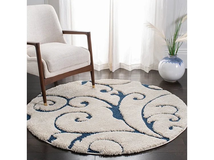 Tapis Crème/Bleu 122 X 122 cm - Rosalind