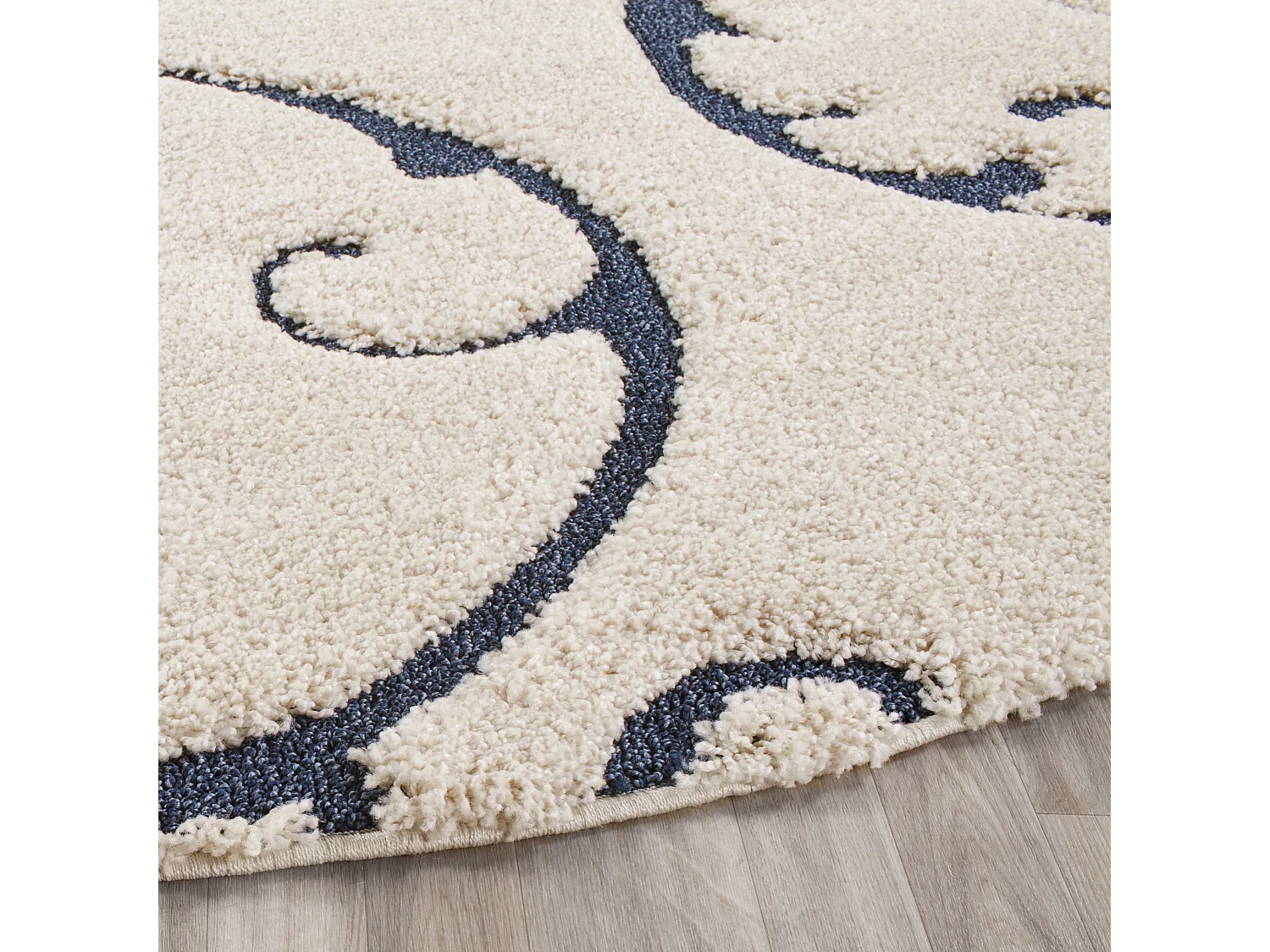 Tapis Crème/Bleu 122 X 122 cm - Rosalind