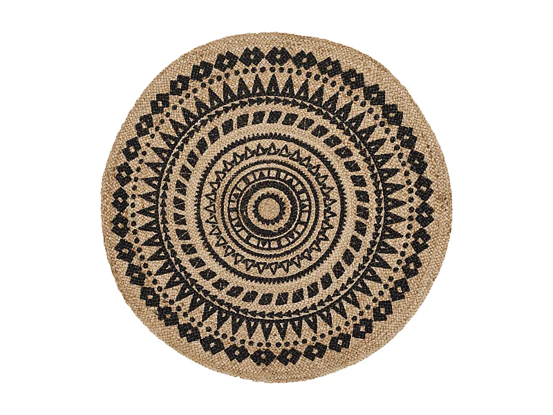 Tapis Noir/Naturel 122 X 122 cm - Houda