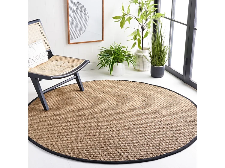 Tapis Naturel/Noir 122 X 122 cm - Roselyn