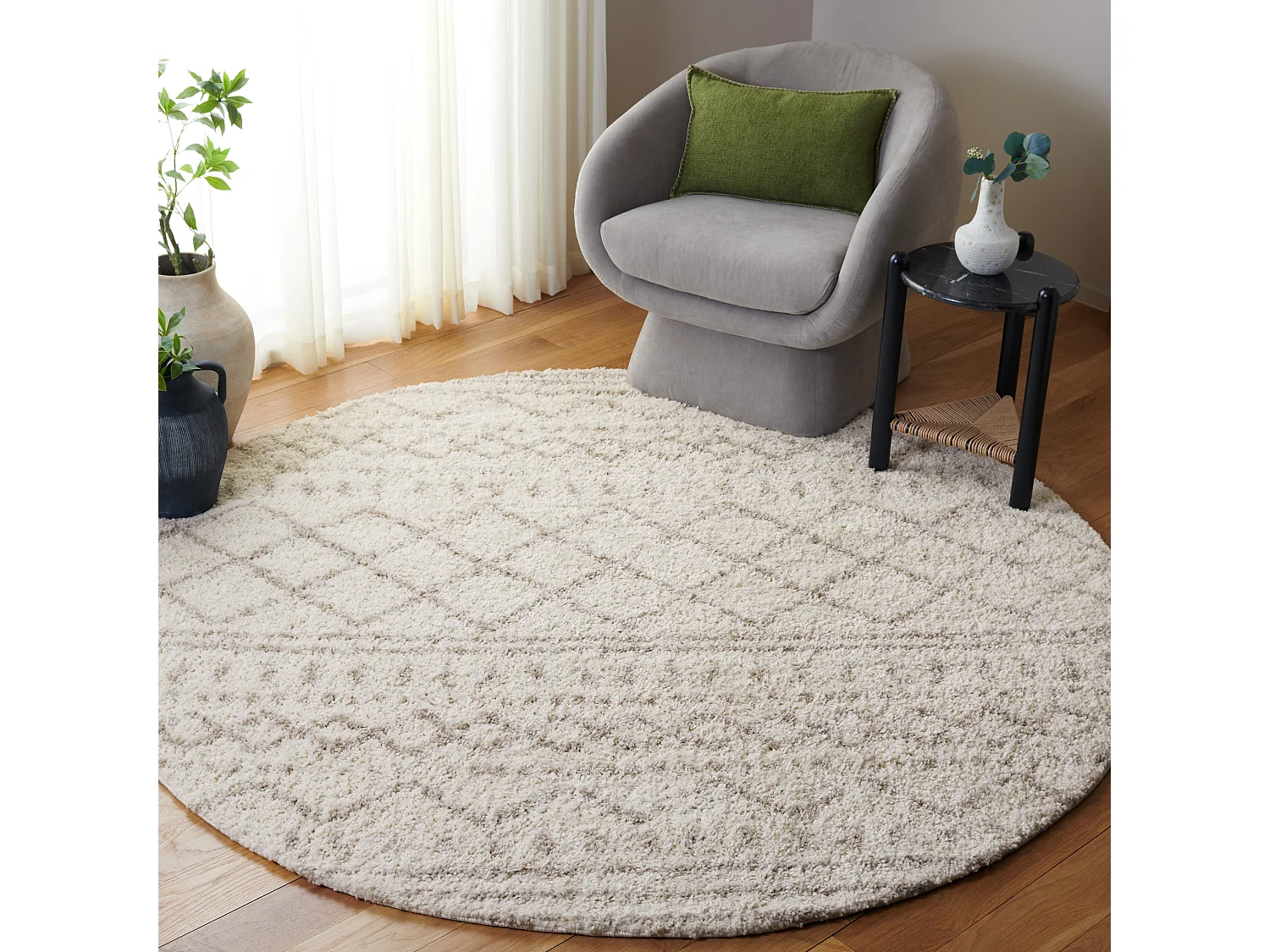 Tapis Neutre/Blanc 201 X 201 cm - Flint