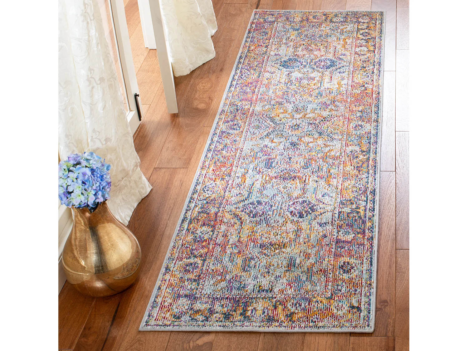 Tapis Bleu/Orange 66 X 213 cm - Davide