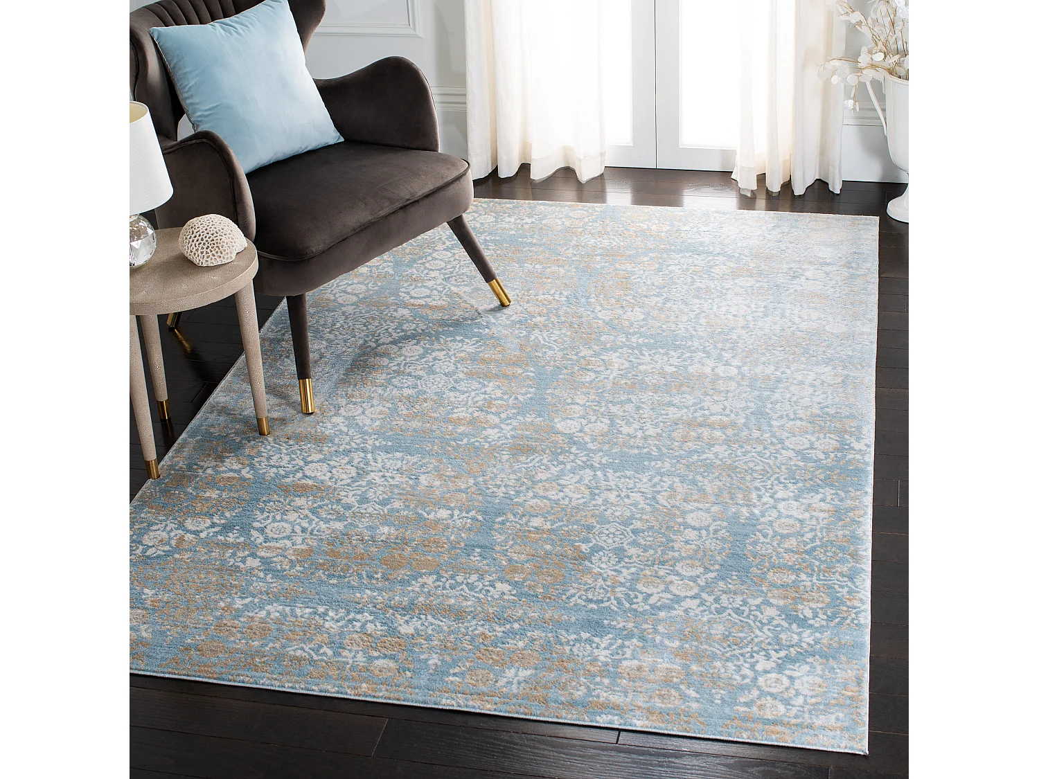 Tapis Bleu/Neutre 122 X 183 cm - Scarlett