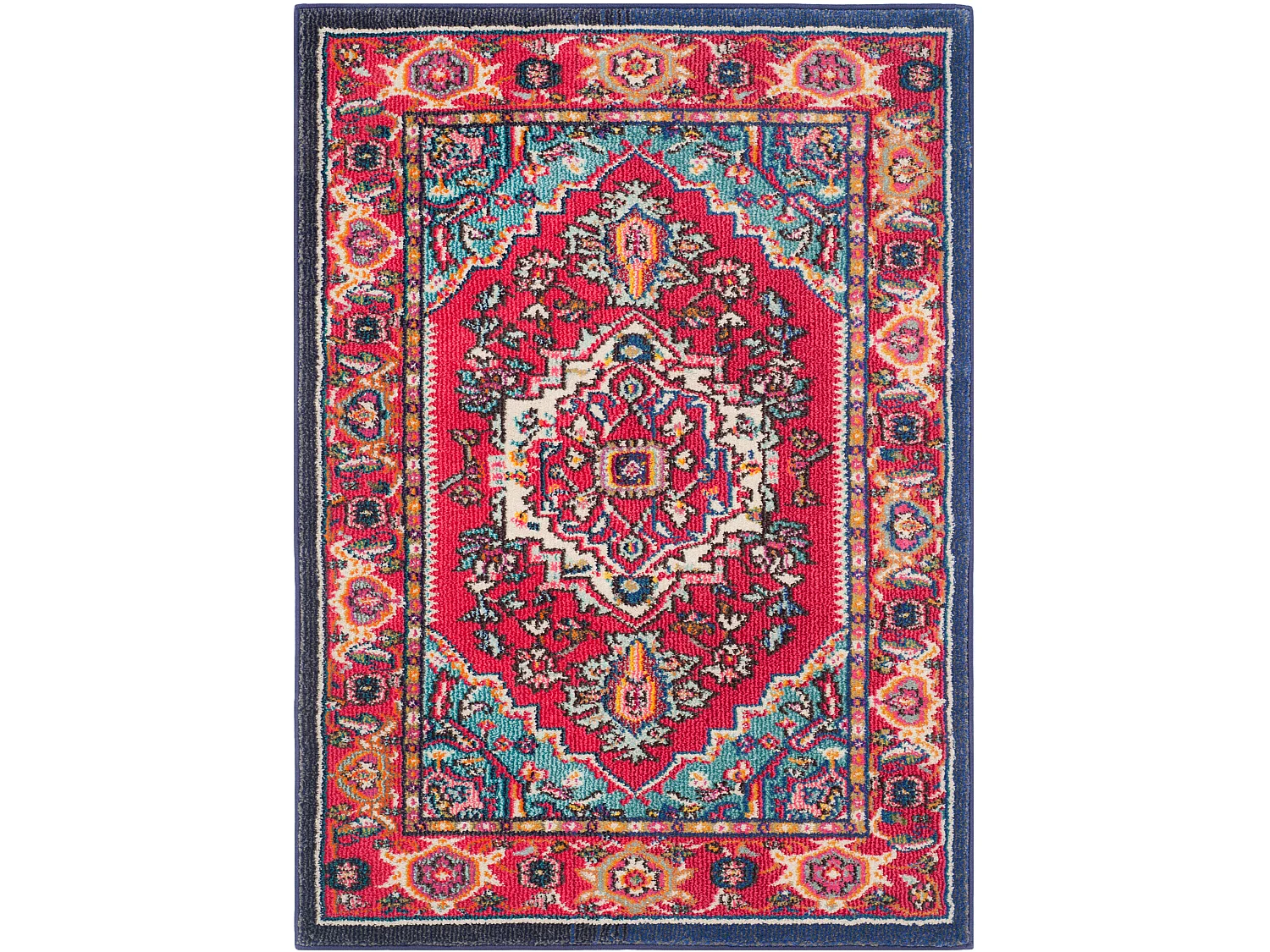 Tapis Rouge/Turquoise 91 X 152 cm - Valentina
