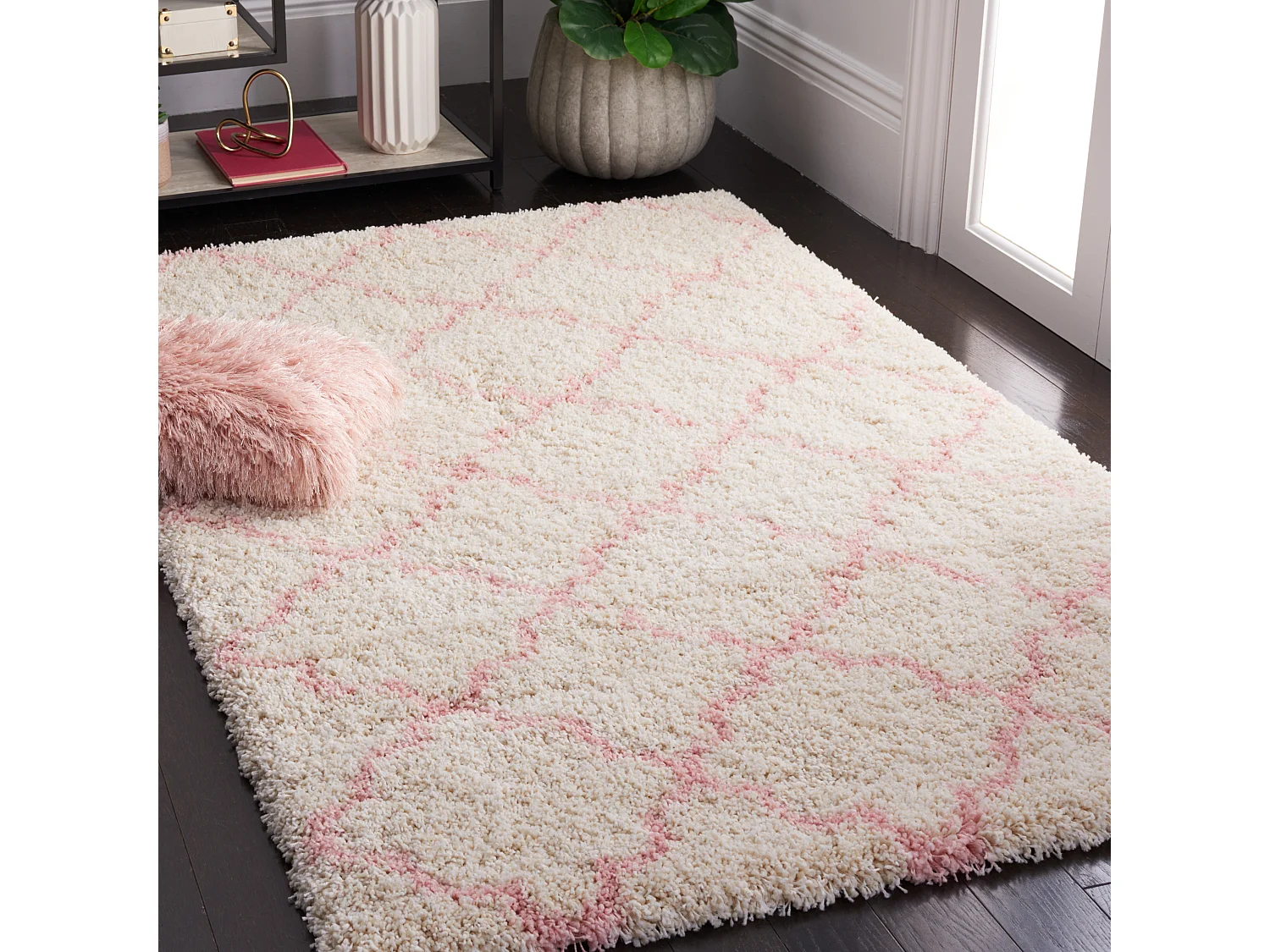Tapis Neutre/Rose 122 X 183 cm - Coco
