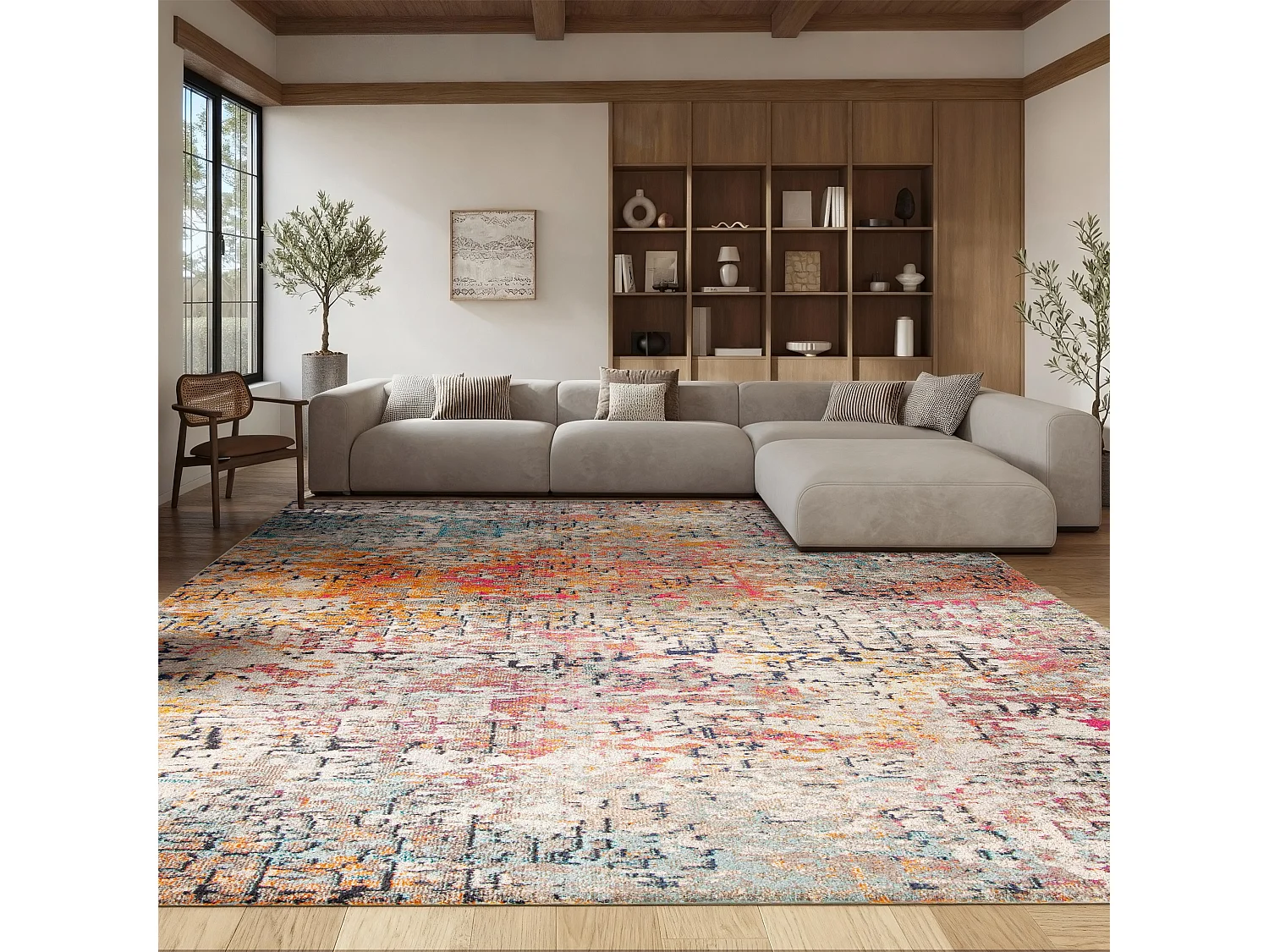 Tapis Gris/Rose 244 X 305 cm - Manjor