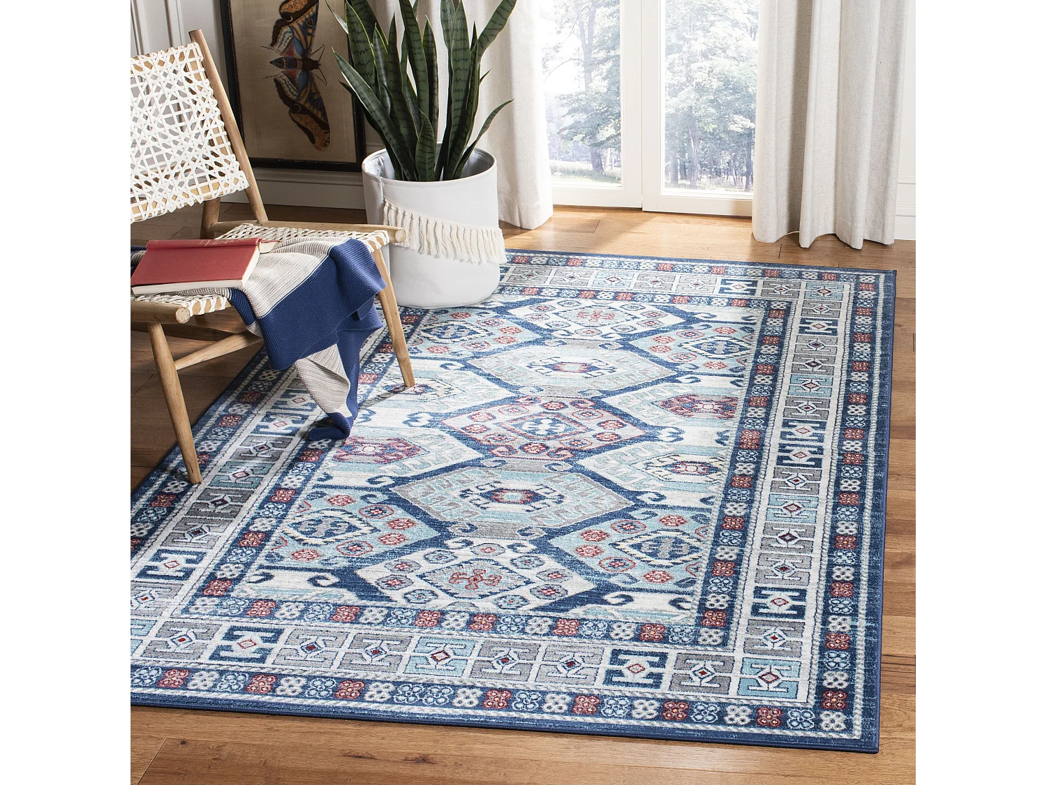Tapis Bleu/Gris 201 X 201 cm - Kastyn