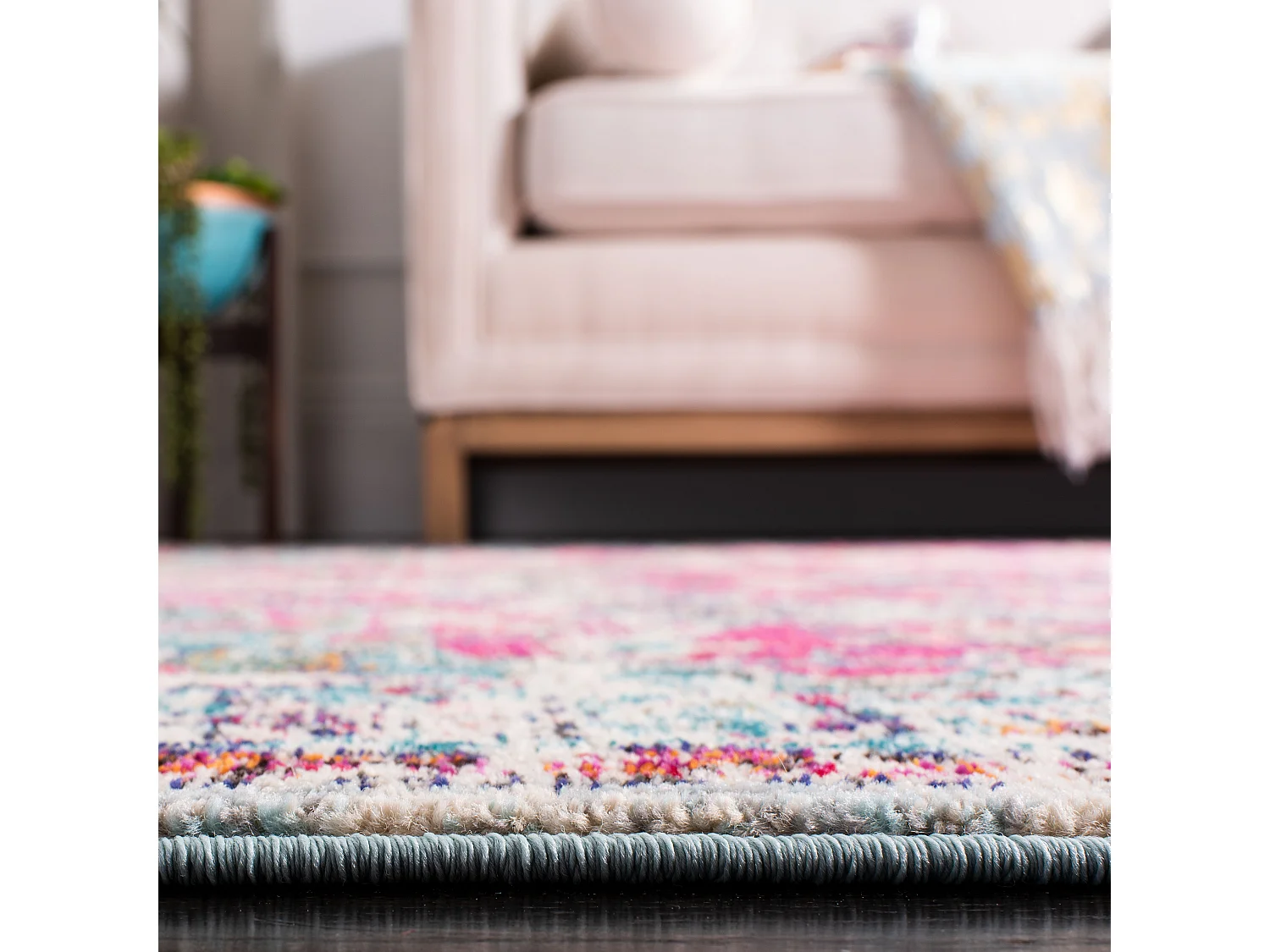Tapis Rose/Bleu 91 X 152 cm - Maia