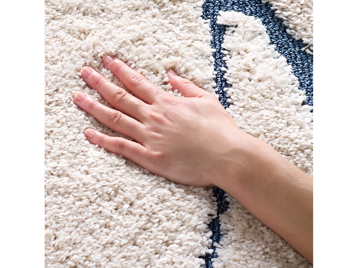 Tapis Neutre/Bleu 99 X 160 cm - Naples